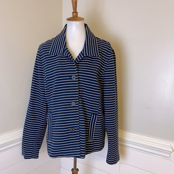 Talbots Jackets & Blazers - Talbots Navy Striped Jacket XL FREE SHIP